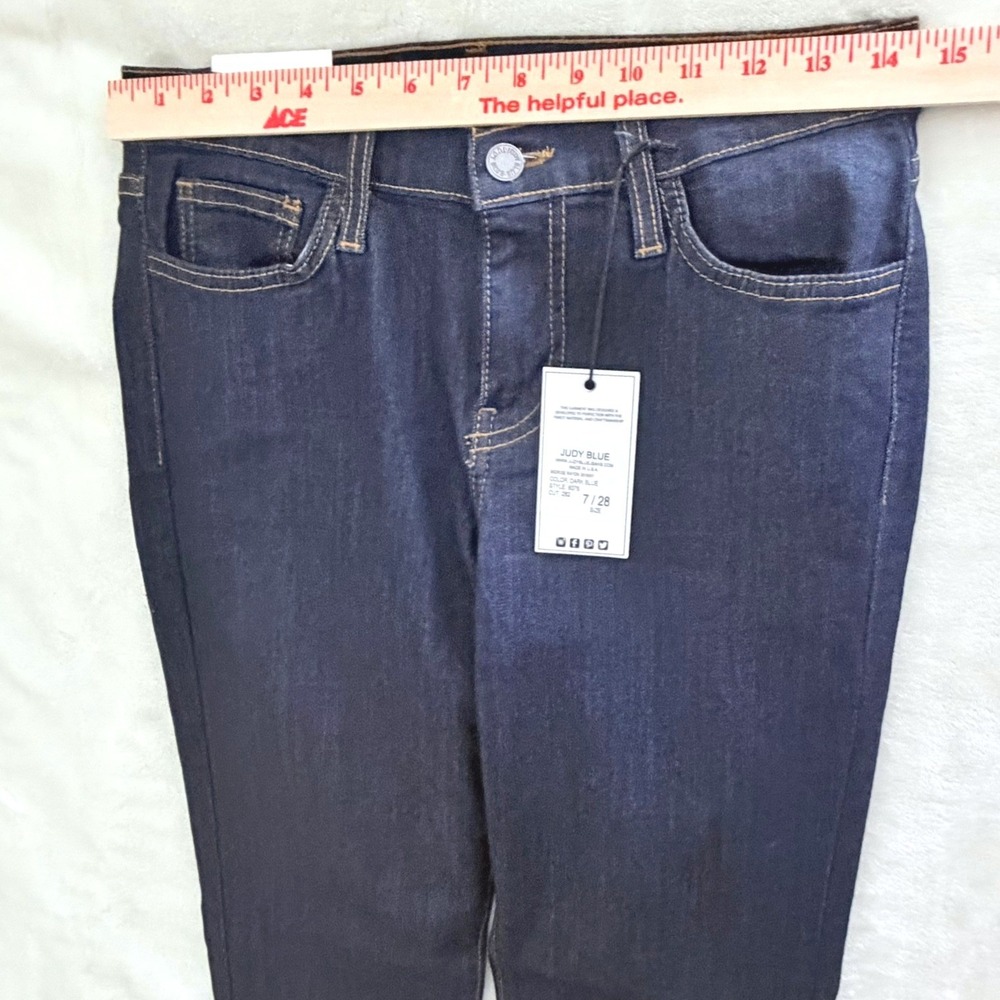 Judy Blue Skinny Jeans Womens 7/28 Dark Blue NEW Midrise Rayon Blend 8376 - Picture 8 of 9
